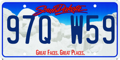 SD license plate 97QW59