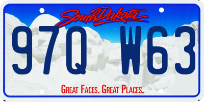 SD license plate 97QW63