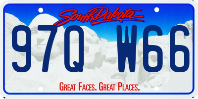 SD license plate 97QW66