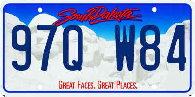 SD license plate 97QW84