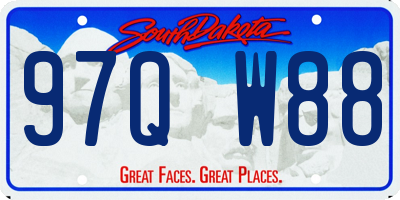 SD license plate 97QW88