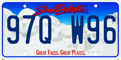 SD license plate 97QW96