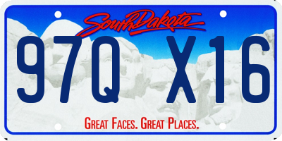 SD license plate 97QX16