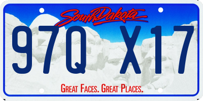 SD license plate 97QX17