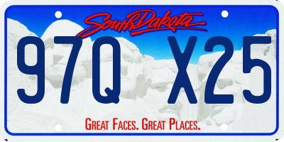SD license plate 97QX25