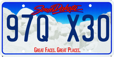 SD license plate 97QX30