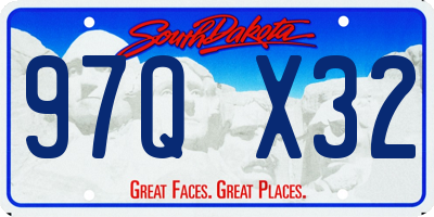 SD license plate 97QX32