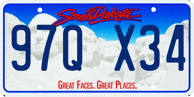 SD license plate 97QX34