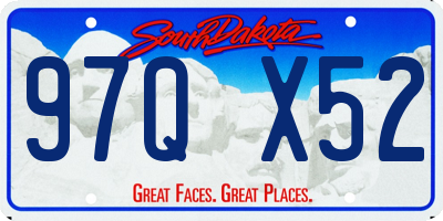 SD license plate 97QX52