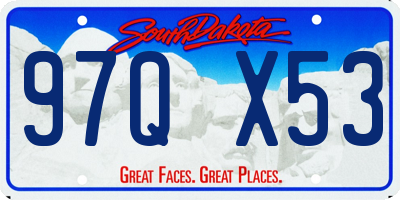 SD license plate 97QX53