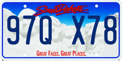 SD license plate 97QX78