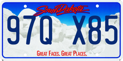 SD license plate 97QX85