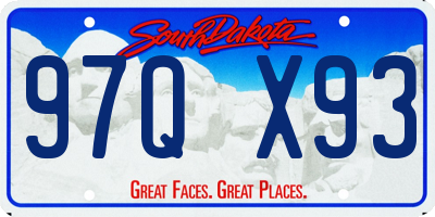 SD license plate 97QX93