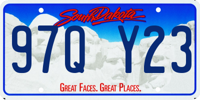 SD license plate 97QY23