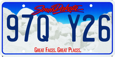 SD license plate 97QY26