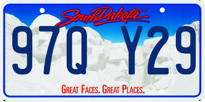 SD license plate 97QY29