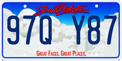 SD license plate 97QY87