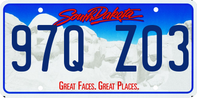 SD license plate 97QZ03