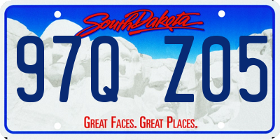 SD license plate 97QZ05