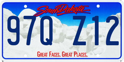 SD license plate 97QZ12