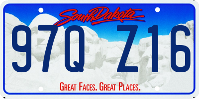 SD license plate 97QZ16