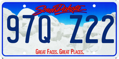 SD license plate 97QZ22