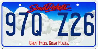 SD license plate 97QZ26