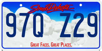 SD license plate 97QZ29