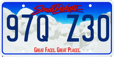 SD license plate 97QZ30