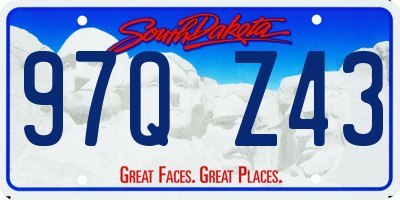 SD license plate 97QZ43