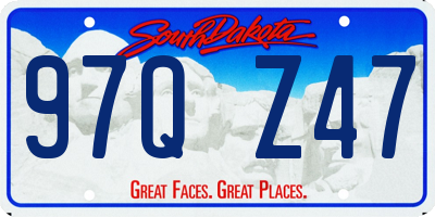 SD license plate 97QZ47