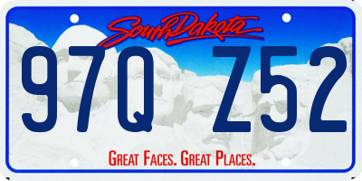 SD license plate 97QZ52