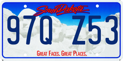 SD license plate 97QZ53