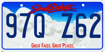SD license plate 97QZ62