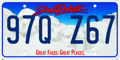 SD license plate 97QZ67