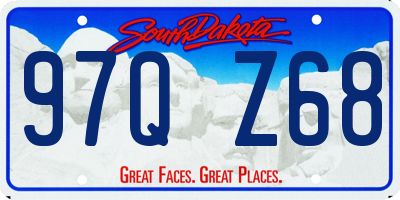 SD license plate 97QZ68