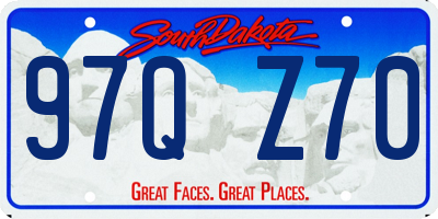 SD license plate 97QZ70