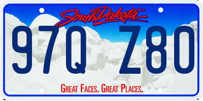 SD license plate 97QZ80