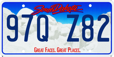 SD license plate 97QZ82