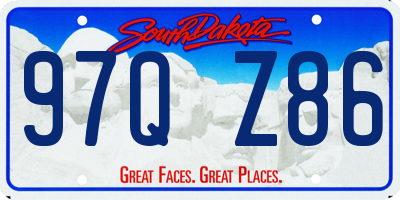 SD license plate 97QZ86