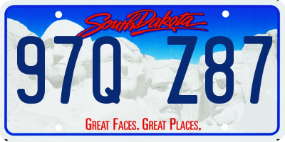 SD license plate 97QZ87