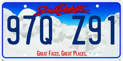 SD license plate 97QZ91