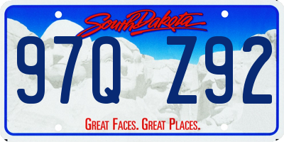 SD license plate 97QZ92