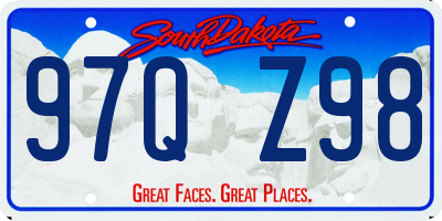 SD license plate 97QZ98