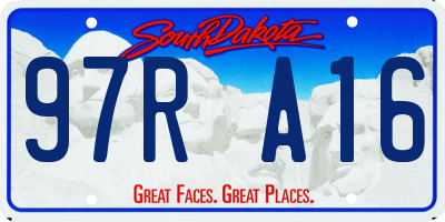 SD license plate 97RA16
