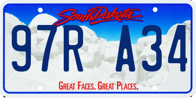 SD license plate 97RA34