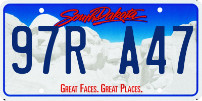 SD license plate 97RA47