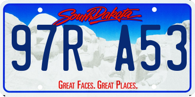 SD license plate 97RA53