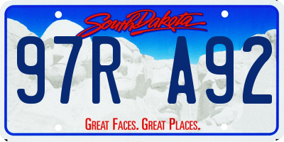 SD license plate 97RA92