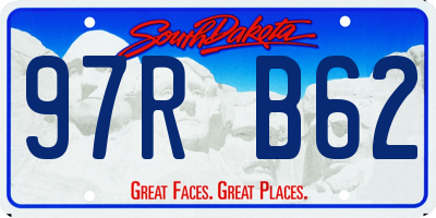 SD license plate 97RB62